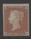 Queen Victoria Stamps  1841 1d RED-BROWN "KE"  4 MARGINS, MINT(MLH) SG.8