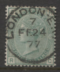 Surface Printed Stamps 1873/80 1/- green Plate 12 Fine CDS used. SG.150.