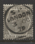 Surface Printed Stamps 1873/80 6d grey Plate 16 Fine CDS used.  SG. 147.
