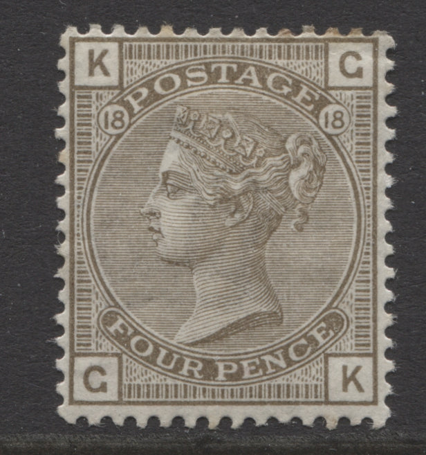Queen Victoria Stamps   1880/83 4d GREY-BROWN PLATE 18 MOUNTED MINT  SG.160.