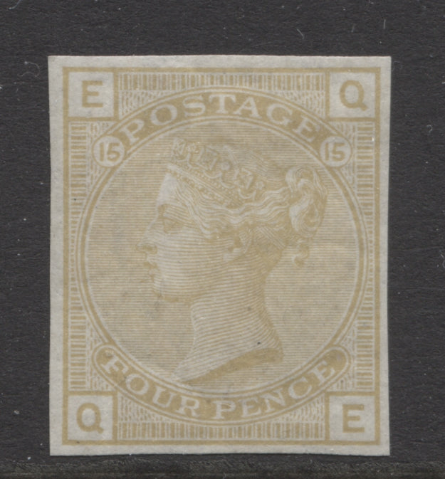 Queen Victoria Stamps   1880 4d PALE OLIVE-BISTRE IMPERFORATE COLOUR TRIAL MINT