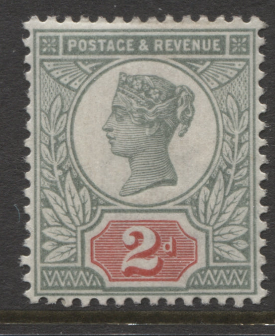 Surface Printed Stamps   1887 Jubilee 2d green and scarlet Mounted Mint (MH) SG. 199.