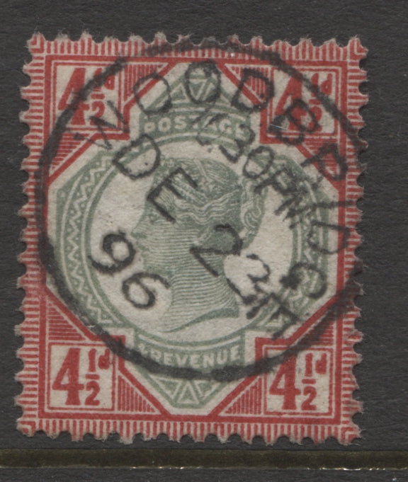 Surface Printed Stamps  1887 Jubilee 4½d green & carmine Fine Used SG. 206.