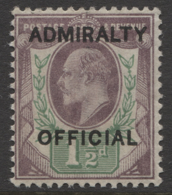 King Edward VII Stamps ADMIRALTY OFFICIAL 1903 1½d Mounted Mint (MLH)  SG.O103.