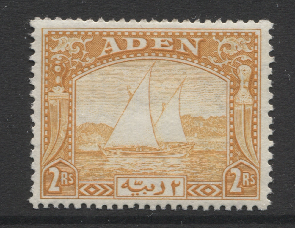 Aden Stamps  1937 Dhow 2r yellow Mint(MH)  SG. 10.