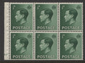 King Edward VIII Stamps 1936 EVIII ½d UPRIGHT PANE OF 6 CYL. "E2"(DOT) MINT SG.PB1