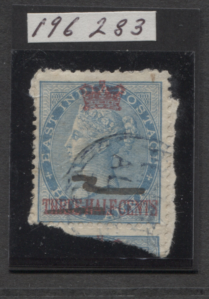 Straits Settlements Stamps 1869 2 on 1½c on ½a Fine Used. SG.10. RPS Certificate.