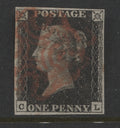 Penny Black Stamps 1840 1d "CL" Plate 5, 4 Margins Fine Used.