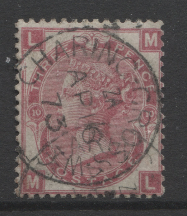 Queen Victoria Stamps     1867/80 Watermark Spray 3d Plate 10 Fine CDS Used SG. 103.