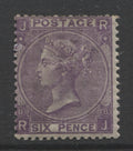 Queen Victoria Stamps     1867/80 Watermark Spray 6d Plate 8 Mounted Mint  SG. 108.