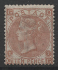 Queen Victoria Stamps  1867/80 Watermark Spray 10d red-brown Mounted Mint   SG. 112.