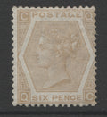 Queen Victoria Stamps    1872/73 Wmk. Spray 6d pale buff Plate 11 Mounted Mint   SG. 123.