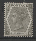 Queen Victoria Stamps     1872/73 Wmk. Spray 6d grey Plate 12 Mounted Mint   SG. 125.