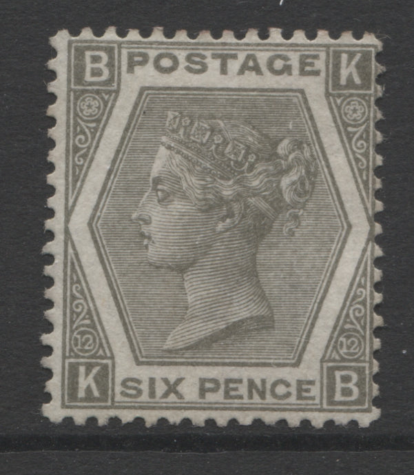 Queen Victoria Stamps     1872/73 Wmk. Spray 6d grey Plate 12 Mounted Mint   SG. 125.