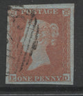 Queen Victoria Stamps 1841 1d Orange-brown "ED" 4 margins Fine Used. SG.12.