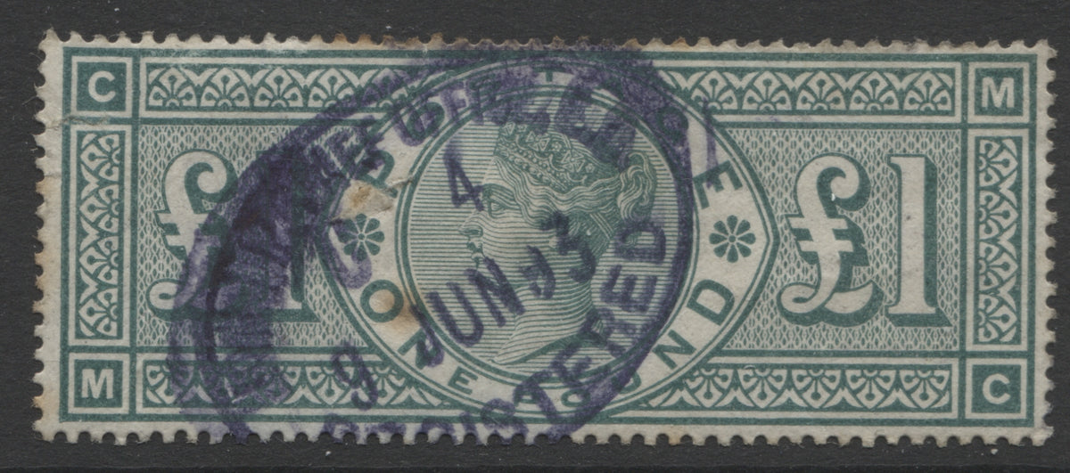 Queen Victoria Stamps    1891 QV £1 green Good Used  SG.212